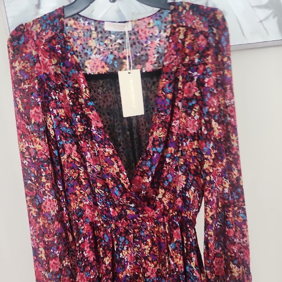 Ramy Brook Womens Fatima Floral Asymmetric Maxidress V Neck Size XS - Picture 4 of 6